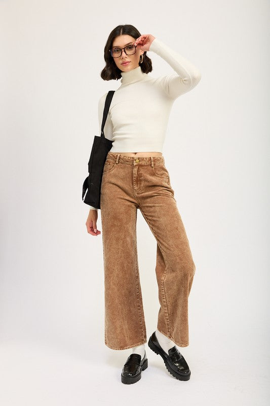 DISTRASSED CORDUROY PANTS - Tigbul's Variety Fashion Shop