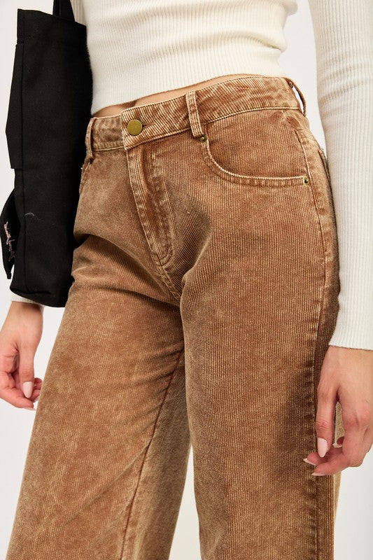 DISTRASSED CORDUROY PANTS - Tigbul's Variety Fashion Shop