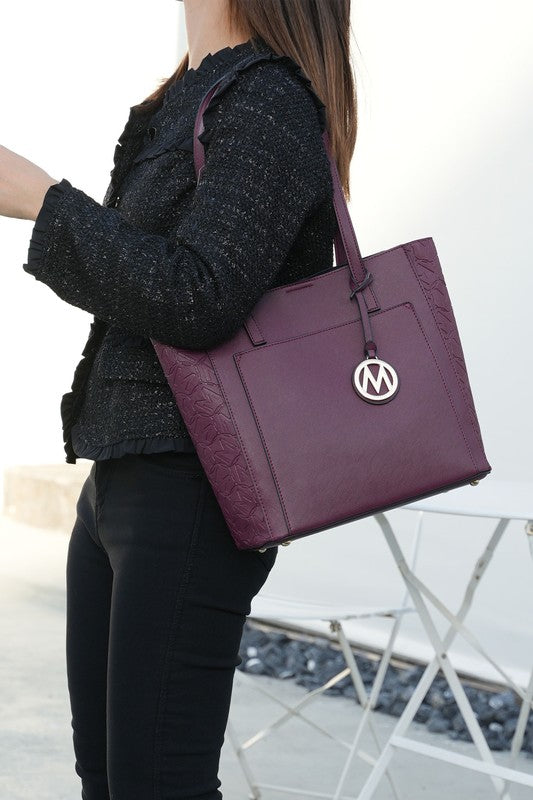 Lea veganes Kunstleder-Shopper für Damen, Dusty Rose, breiter Tragegriff, Logo-Anhänger