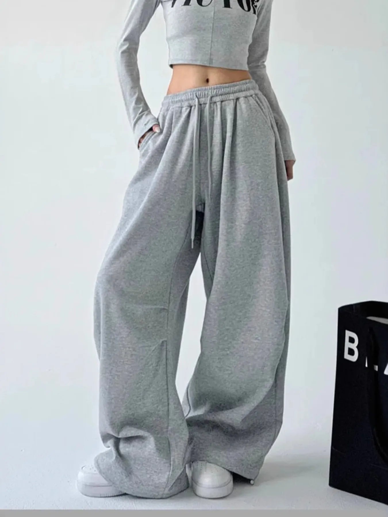 Oversized Wide Leg Drawstring Pants - Tigbul's Variety Fashion Shop