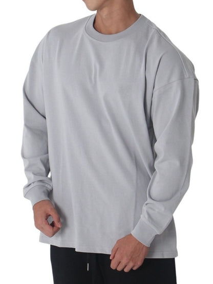 Men's Plus Size Round Neck Long Sleeve T-Shirt - Tigbul's Variety Fashion Shop