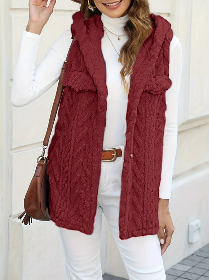 Button-Front Hooded Vest Coat - Tigbul's Variety Fashion Shop