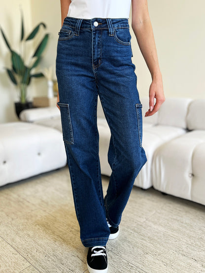 Judy Blue Full Size High Waist Straight Cargo Jeans - Tigbul's Variety Fashion Shop