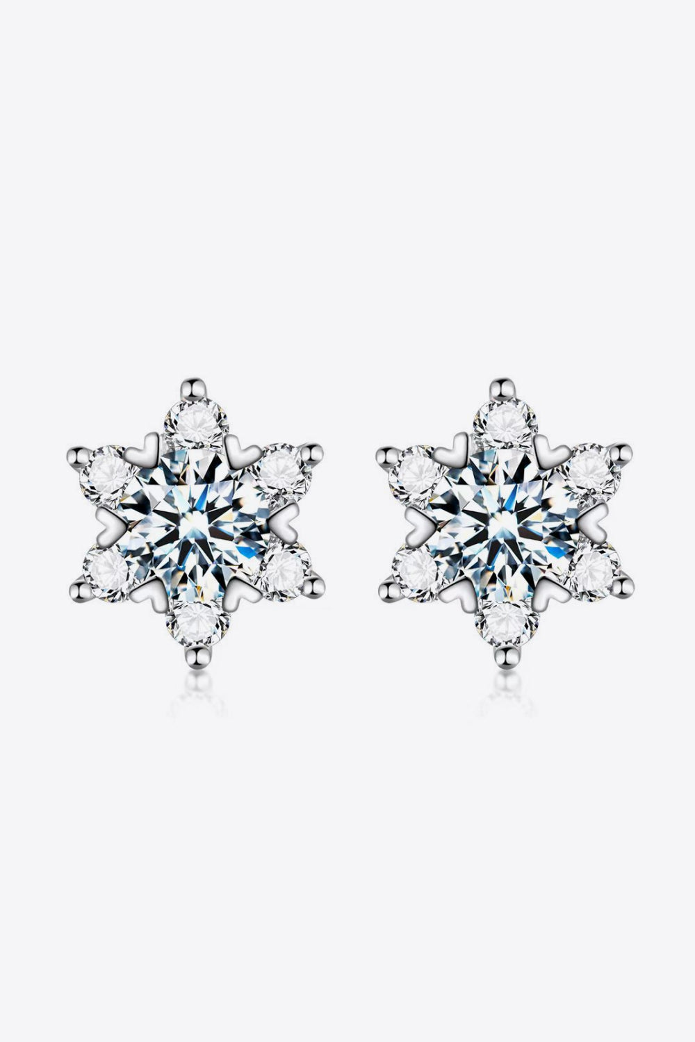 2 Carat Moissanite Floral Stud Earrings - Tigbul's Variety Fashion Shop