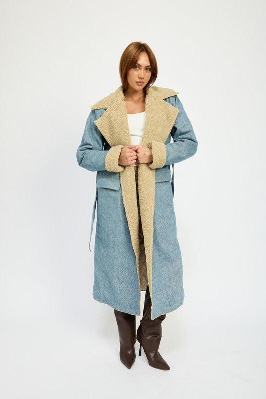 IMA9409J-1 DENIM MAXI COAT - Tigbul's Variety Fashion Shop