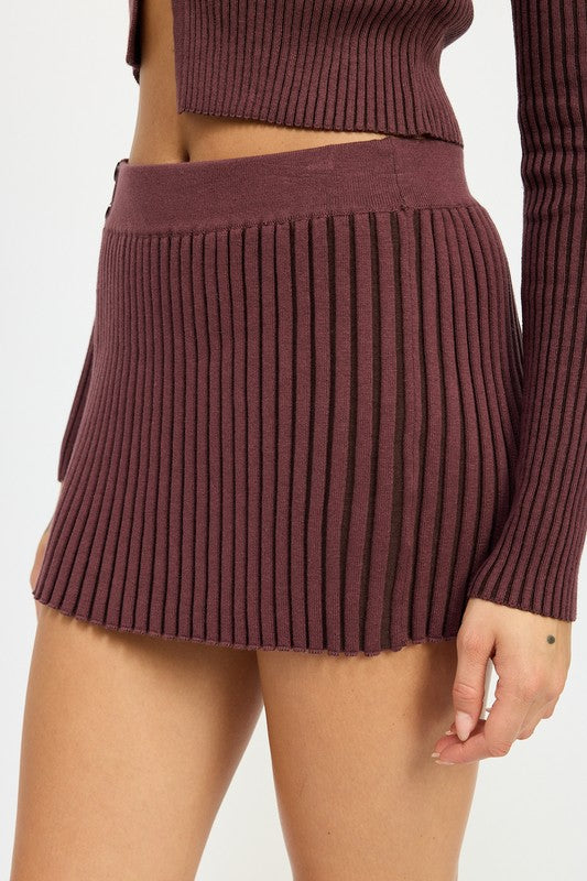 RIBBED KNIT MINI SKIRT - Tigbul's Variety Fashion Shop