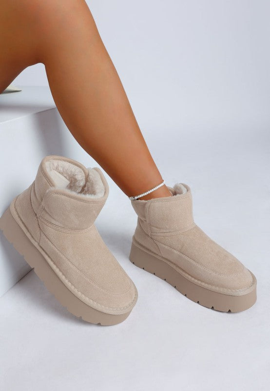 Holias Chunky Heeled Snow Boots - Tigbul's Variety Fashion Shop