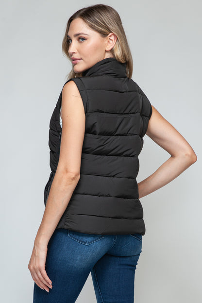 Snobbish Zip Up Turtleneck Vest with Pockets - Tigbul's Variety Fashion Shop