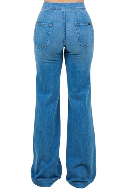 Harley Wide Leg Med Blue- Inseam 34 - Tigbul's Variety Fashion Shop