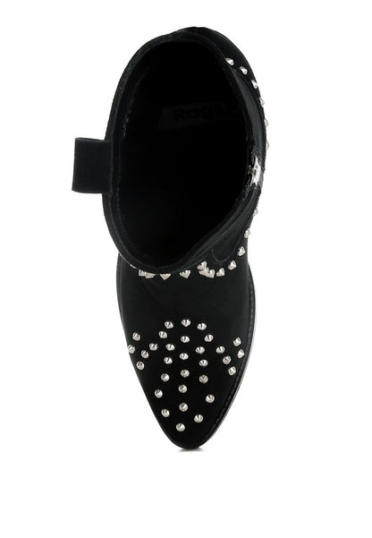 Hira Studs Embellished Cowboy Boots - Tigbul's Variety Fashion Shop