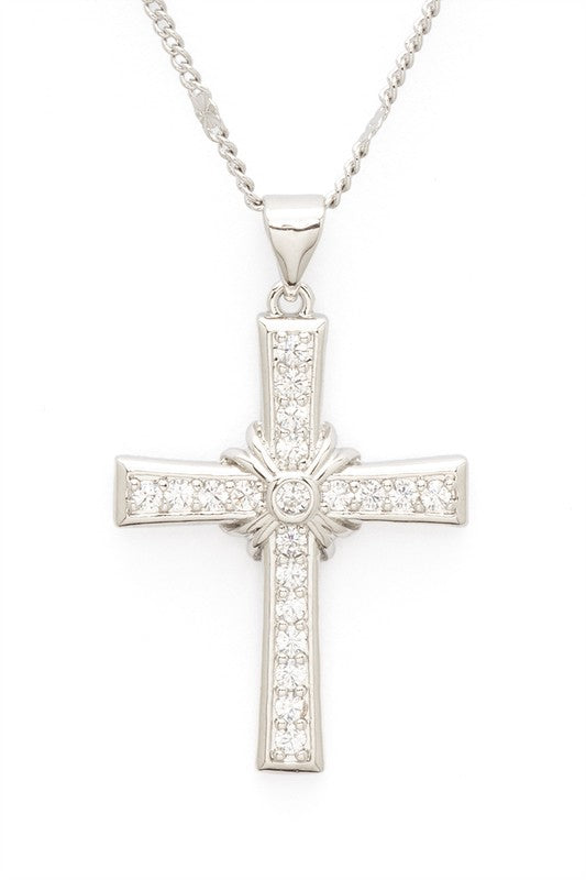 CZ Cross Pendant Necklace - Tigbul's Variety Fashion Shop