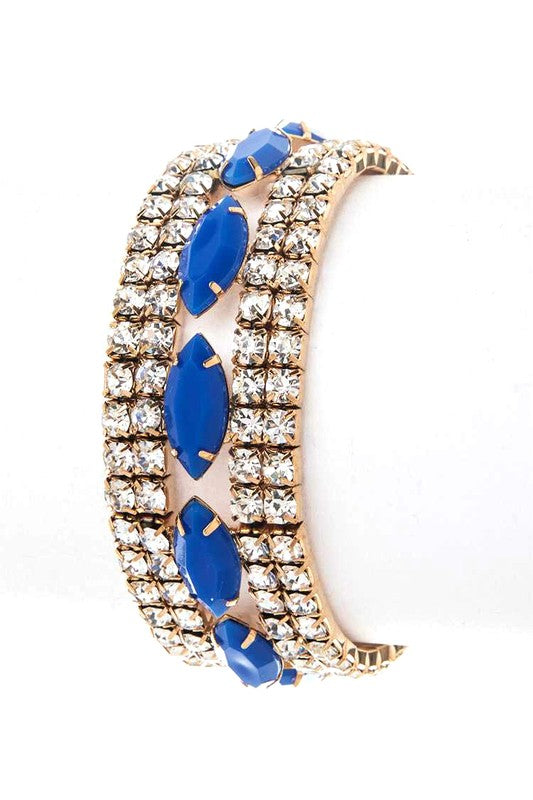Rhinestone Resin Stretch Bracelet - Tigbul's Variety Fashion Shop