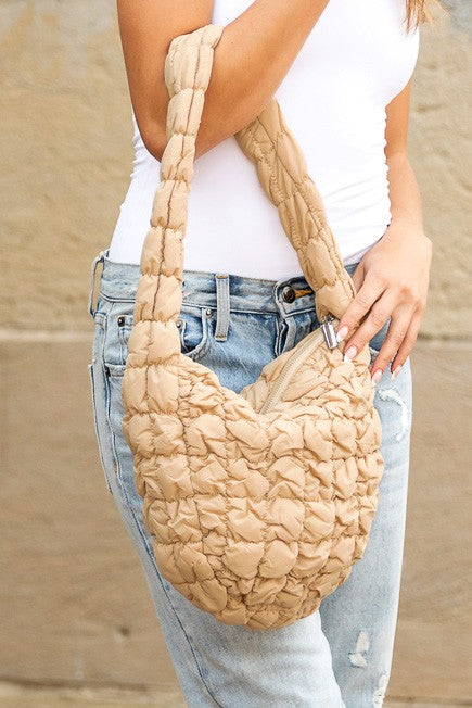 Dale Quilted Puffer Shoulder Bag - Tigbul's Variety Fashion Shop