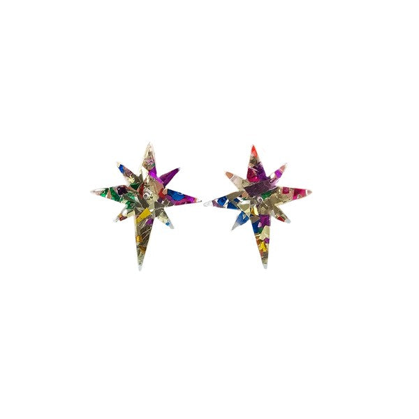 Star of Bethlehem Studs - Gold Sparkle - Tigbul's Variety Fashion Shop