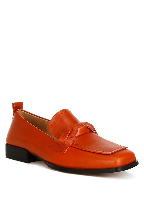 Rag & Co Hostess Genuine Leather Braided Loafers - Tigbul's Variety Fashion Shop