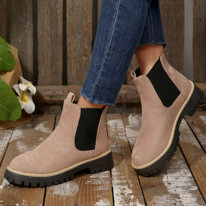 Round Toe Block Heels Boots - Tigbul's Variety Fashion Shop