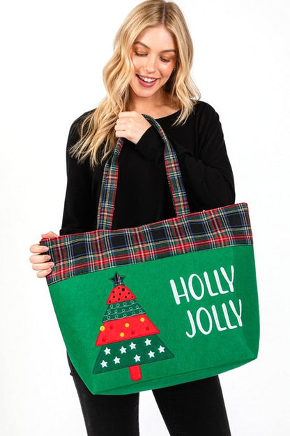 Christmas Tree Oversize Holiday Tote - Tigbul's Variety Fashion Shop