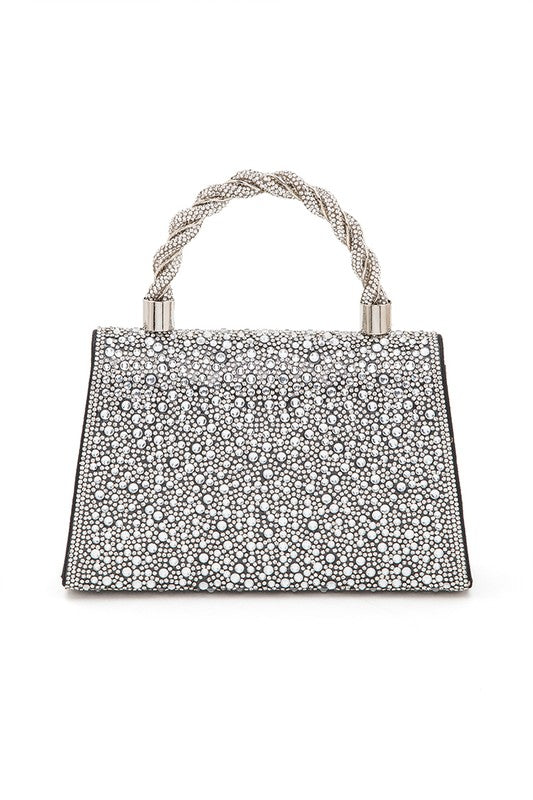 Statement Rhinestone Top Handle Clutch Bag - Tigbul's Variety Fashion Shop