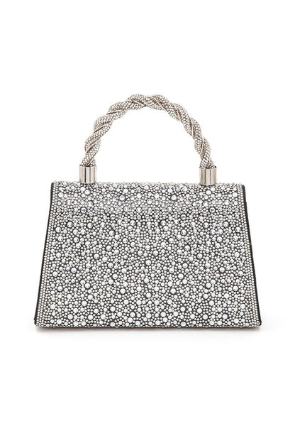 Statement Rhinestone Top Handle Clutch Bag - Tigbul's Variety Fashion Shop