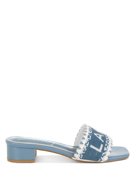 Vacay Babe Lake Como Beaded Slip-On Heels - Tigbul's Variety Fashion Shop