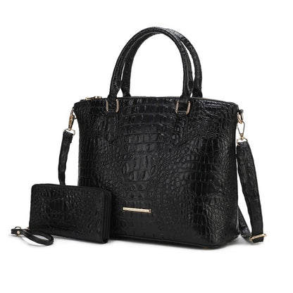 MKF Liora Croc Embossed Tote and Set by Mia K - Tigbul's Variety Fashion Shop
