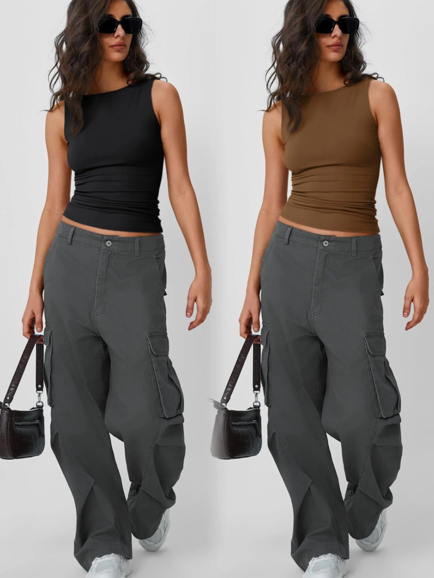 2 Piece Round Neck Tank - Tigbul's Variety Fashion Shop