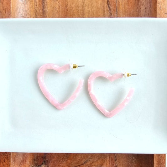 Heart Hoops - Pink - Tigbul's Variety Fashion Shop