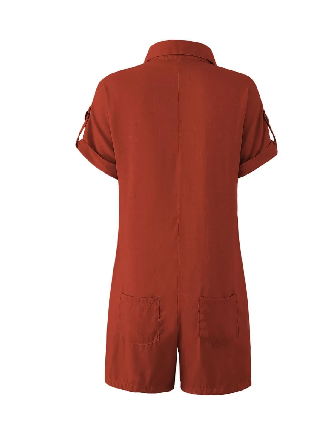 Button Front Short Sleeve Romper - Tigbul's Variety Fashion Shop
