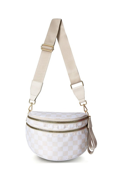Frankie Oversize Double Zip Print Crescent Sling - Tigbul's Variety Fashion Shop