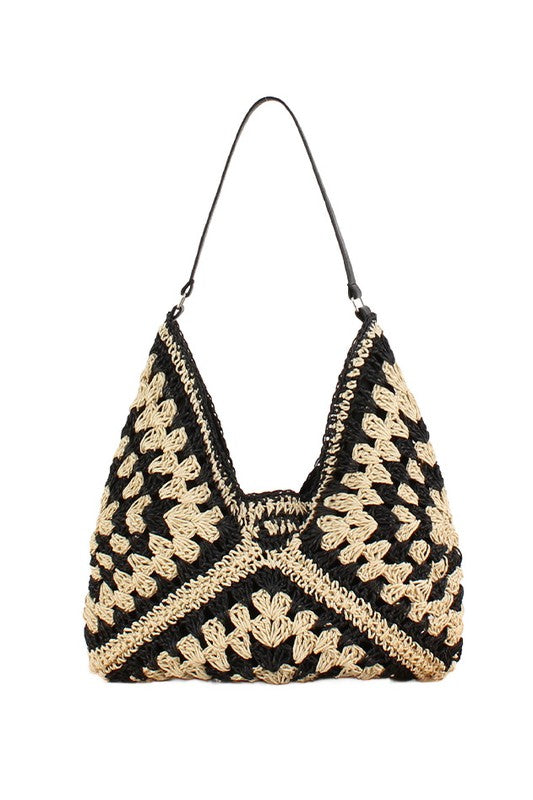 Dahlia Woven Straw Shoulder Bag - Tigbul's Variety Fashion Shop