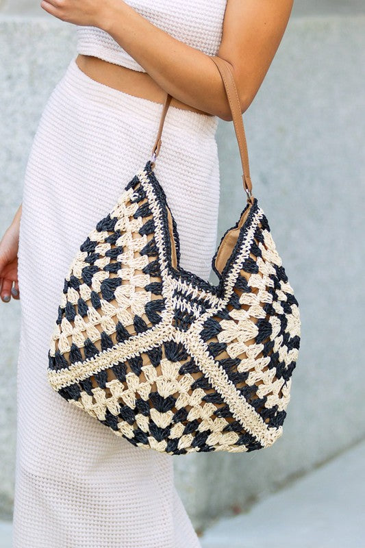 Dahlia Woven Straw Shoulder Bag - Tigbul's Variety Fashion Shop