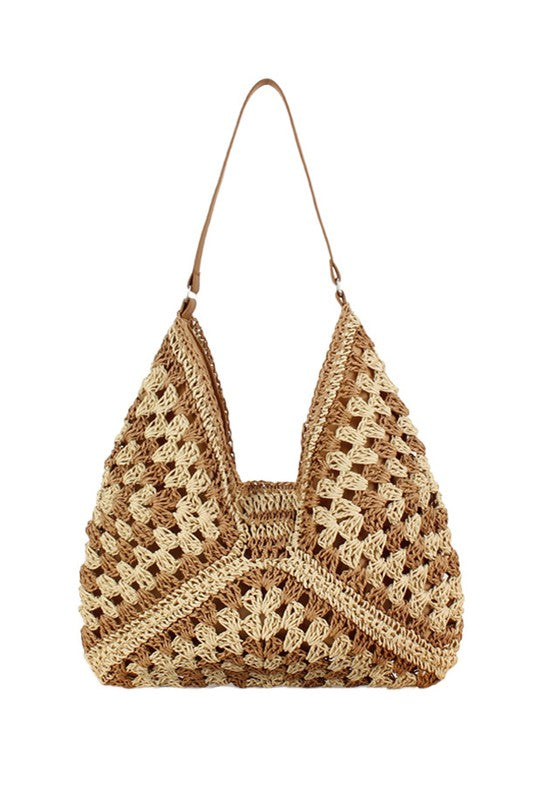 Dahlia Woven Straw Shoulder Bag - Tigbul's Variety Fashion Shop