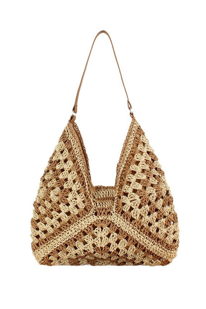 Dahlia Woven Straw Shoulder Bag - Tigbul's Variety Fashion Shop