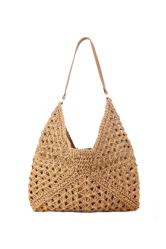 Dahlia Woven Straw Shoulder Bag - Tigbul's Variety Fashion Shop