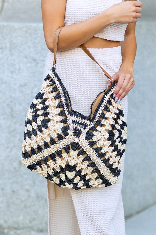 Dahlia Woven Straw Shoulder Bag - Tigbul's Variety Fashion Shop