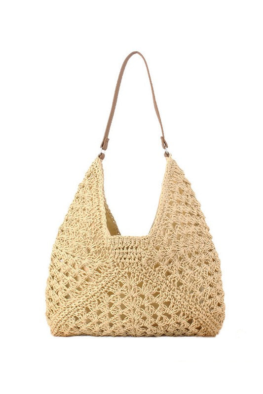 Dahlia Woven Straw Shoulder Bag - Tigbul's Variety Fashion Shop