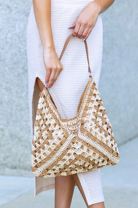 Dahlia Woven Straw Shoulder Bag - Tigbul's Variety Fashion Shop