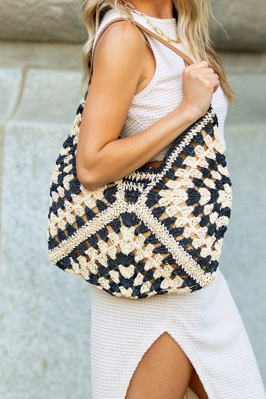 Dahlia Woven Straw Shoulder Bag - Tigbul's Variety Fashion Shop