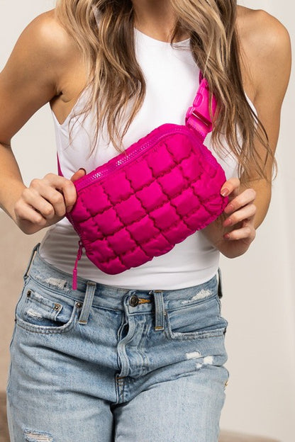 Evyn Quilted Puffer Sling Belt Bum Bag - Tigbul's Variety Fashion Shop