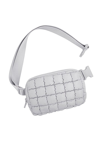 Evyn Quilted Puffer Sling Belt Bum Bag - Tigbul's Variety Fashion Shop