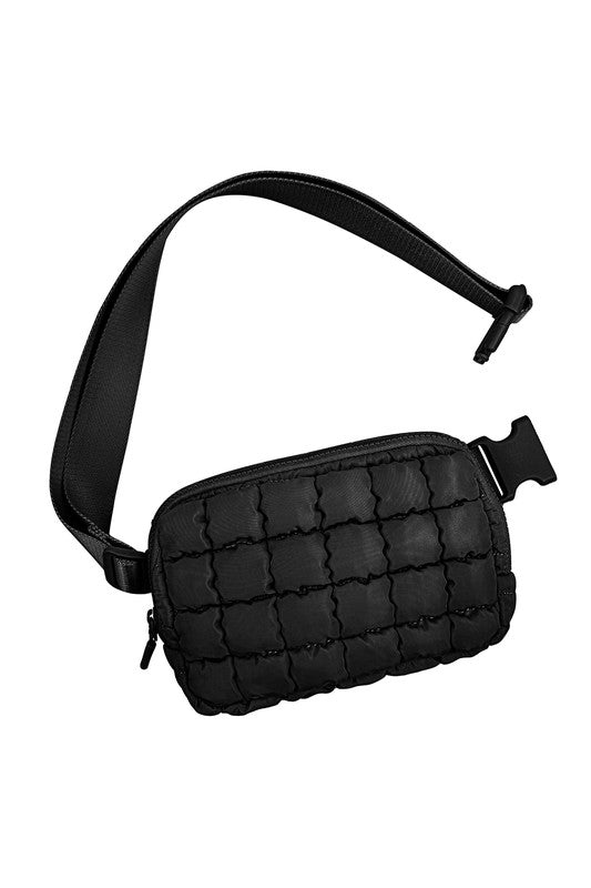 Evyn Quilted Puffer Sling Belt Bum Bag - Tigbul's Variety Fashion Shop