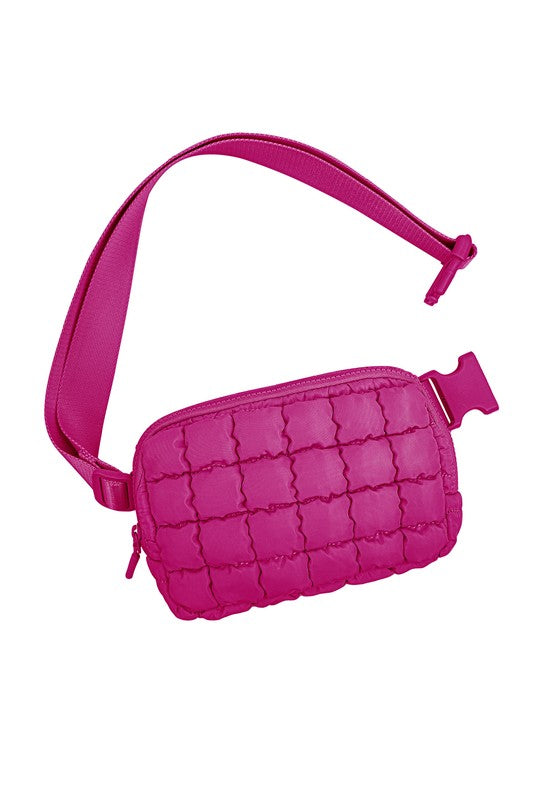 Evyn Quilted Puffer Sling Belt Bum Bag - Tigbul's Variety Fashion Shop