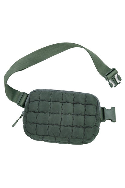 Evyn Quilted Puffer Sling Belt Bum Bag - Tigbul's Variety Fashion Shop