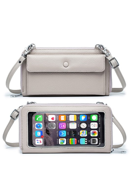 Ryann Genuine Leather Phone Wallet Crossbody - Tigbul's Variety Fashion Shop