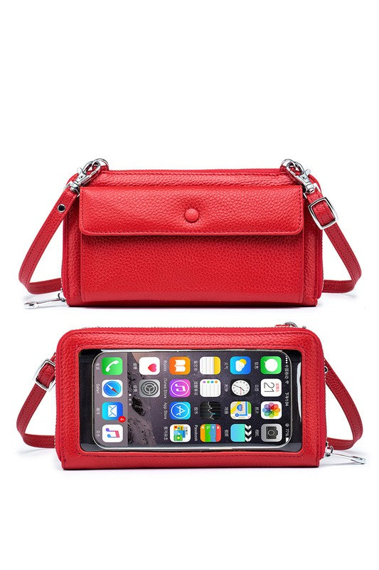 Ryann Genuine Leather Phone Wallet Crossbody - Tigbul's Variety Fashion Shop