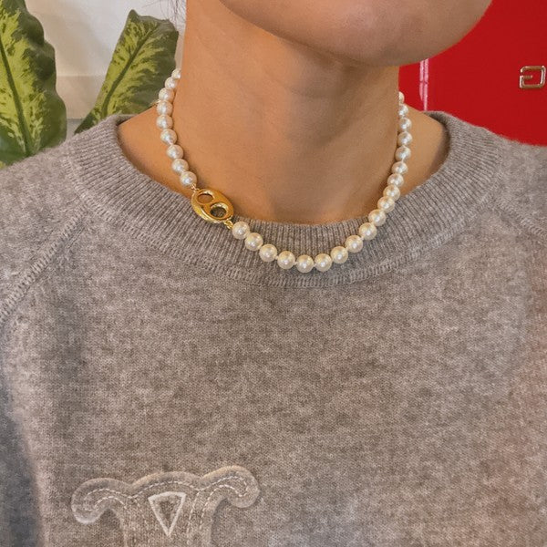 Elegance In Harness Pearl Necklace - Tigbul's Variety Fashion Shop