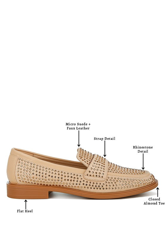 Hobbs Rhinestones Embellished Loafers - Tigbul's Variety Fashion Shop