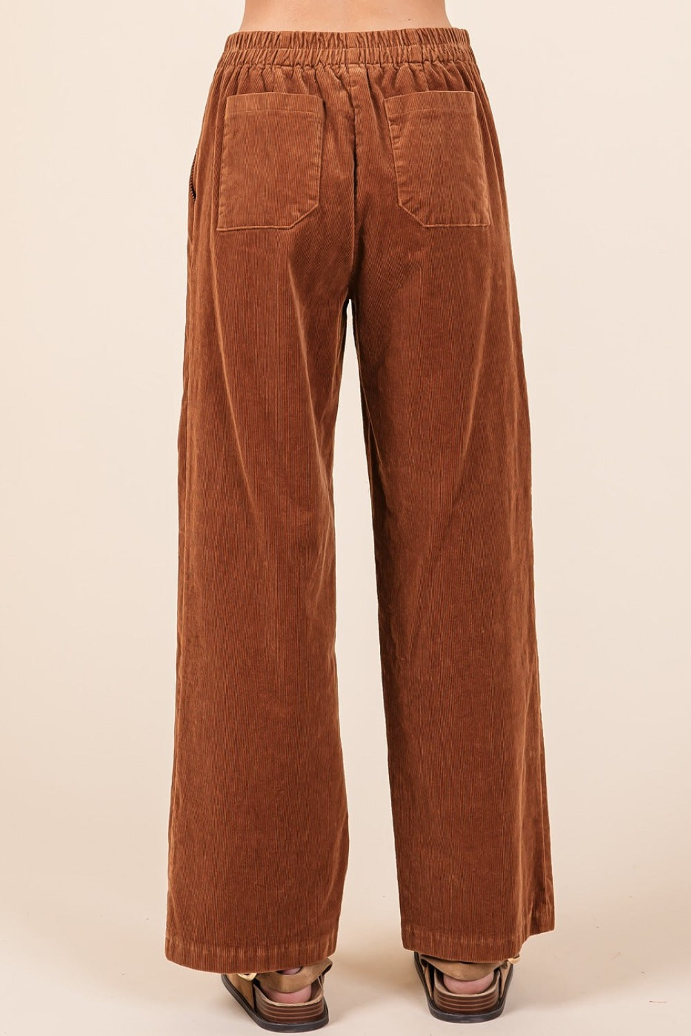 Mittoshop Corduroy Back Elastic Waist Pants - Tigbul's Variety Fashion Shop