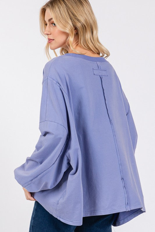 SAGE + FIG Flower Patch Dropped Shoulder Oversize Top - Tigbul's Variety Fashion Shop