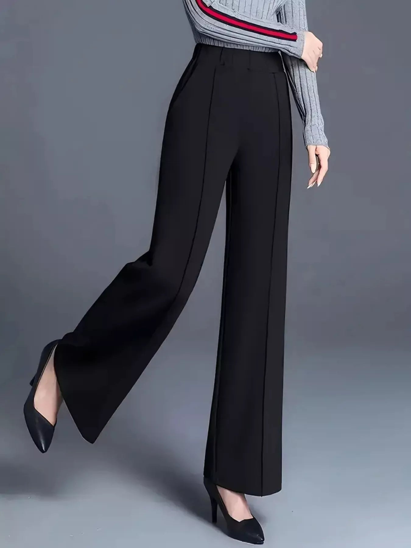High-Waisted Wide Leg Pants - Tigbul's Variety Fashion Shop